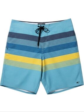 O'Neill Blue and Yellow Stripe Swim Board Shorts sz 40